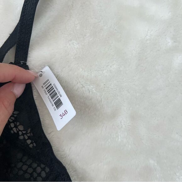 Adore Me Black Lace Bra 34b NWT Underwire Cinthia loungewear sexy see through - Picture 2 of 4